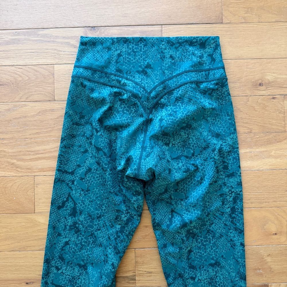 Vitality Revive Pant Leggings Teal Green Animal Print Forest Serpent Women L - Picture 5 of 7